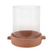 10" Terracotta Hurricane Pillar Holder - Natural