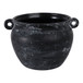 13" Textured Stoneware Jug Planter - Black