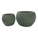 8" / 12" Curvy Lines Rounded Planter (Set of 2) - Sage Green