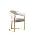 Santana Ivory Modern Glam 7-Piece Dining Set with Gold Accents
