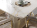 Santana Ivory Modern Glam 7-Piece Dining Set with Gold Accents