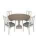Tannen - Round 5 Piece Dining Table (Set of 5) - White And Gray