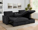 Ember - 92"W Fabric Sleeper Sectional with Reversible Storage Chaise