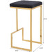 Joel - Mid-Century Modern Luxury Upholstered Stool - Black / Gold