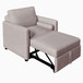 3 In 1 Convertible Sleeper Chair With Adjustable Backrest, Lounger Chair Turns Into Bed