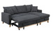 Colton - Woven Reversible Sleeper Sectional Sofa With Storage Chaise - Dark Gray