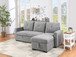 Serenity - Fabric Reversible Sleeper Sectional Sofa With Storage Chaise - Gray