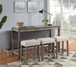 Oriana - 4 Piece Counter Height Pub Table Set With Tufted Stools