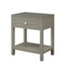 Dylan - Wooden End Side Table Nightstand With Glass Top And Drawer
