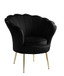 Angelina - Velvet Scalloped Back Barrel Accent Chair With Metal Legs