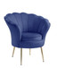Angelina - Velvet Scalloped Back Barrel Accent Chair With Metal Legs
