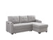 Mabel - Linen Fabric Sleeper Sectional With Cupholder, USB Charging Port And Pocket