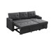 Mabel - Linen Fabric Sleeper Sectional With Cupholder, USB Charging Port And Pocket