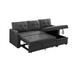 Mabel - Linen Fabric Sleeper Sectional With Cupholder, USB Charging Port And Pocket