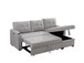Mabel - Linen Fabric Sleeper Sectional With Cupholder, USB Charging Port And Pocket