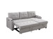 Mabel - Linen Fabric Sleeper Sectional With Cupholder, USB Charging Port And Pocket