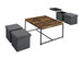 Vinny - Wood Grain Coffee Table Set With Raised Edges