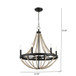 Starry - Chandelier 6 Candle Light Wood Beaded Pendant Light For Dining Room - Black / Clear