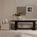 Fable - Slipcover Dining Banquette L-Shape Sectional With Slipper Chair - Beige