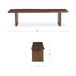 Lila - Large Dining Bench - Brown