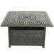 Elegant Cast Aluminum Square Fire Table With Fire Glass And Cover - Antique Bronze