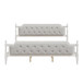 Traditional Style Solid Bed Frame With Upholstered Tufted Headboard, No Box Spring Needed