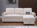 Ashlyn II - 84"W Woven Fabric Reversible Sleeper Sectional Sofa with Storage Chaise