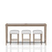 Glass Console Table With 3 Stools - Frosted