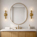Reverie - Double Lights Bathroom Wall Sconce Over Mirror - Clear / Gold