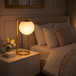 Globe Table Lamp Opal With Dimmer Switch Inline - Gold / White