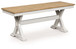 Purlaney - Large Dining Room Bench - Antique White / Natural