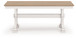 Purlaney - Large Dining Room Bench - Antique White / Natural