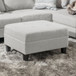 Classic Ottoman With Birch Wood Legs And Fabric Upholstery