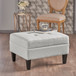 Classic Ottoman With Birch Wood Legs And Fabric Upholstery
