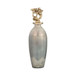 Glass Metal Vase Tribal Topper 16" - Gold