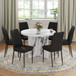 7 Piece Round Dining Table Set, Modern Round Table And 6 Upholstered Chairs For Dining Room, Kitchen Room, Living Room - White / Black