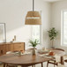 Essence - Single Lights Pendant With Shade - Black / Rattan