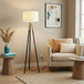 Sway - Floor Lamp With On / Off Switch Triple Legs Shade - Black / Gold / White