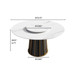 53.15" Modern Artificial Stone Round Panel Metal Iron Base Dining Table, Can Accommodate 6 People-23.62" Artificial Stone Turntable (Not Including Chairs) - White / Black