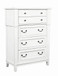 Coastal 5 Drawer Chest - White