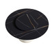 Modern Artificial Stone Round Plywood Base Dining Table, Can Accommodate 8 People Artificial Stone Turntable (Not Including Chairs) - Black / Beige