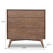 Caroline - Mid-Century Modern Dresser 3 Drawer - Brown / Wood