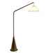 Lisbon - Floor Lamp With On / Off Switch Coned Base Hanging Shade - Antique Brass / White