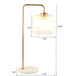 Haven - Clear Table Lamp, Button Control - Gold / White / White Marble