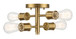 Ephemeral - 4 Lights Semi Flush Mount Retro Hallway Kitchen Bedroom Living Room Ceiling Pendant - Antique Brass / Clear / Gold