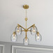 5 Lights Linear Arms With Chain Chandelier - Clear / Gold