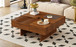 Unique Square Coffee Table With 3 Drawers