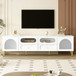 Retro TV Stand With 6 Metal Legs, 2 Cabinets, 4 Drawers And Anti-Tip Device