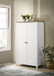 Claire - Storage Cabinet With Oak Accent Finish And Framed Slatted Panel Design - White