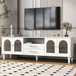 Retro TV Stand With Fluted Glass Doors
